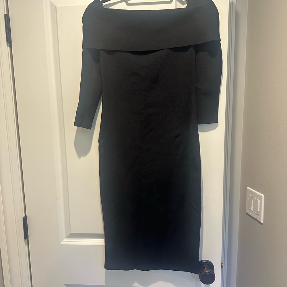 T Alexander Wang Elegant Bodycon Black Off-Shoulder Dress